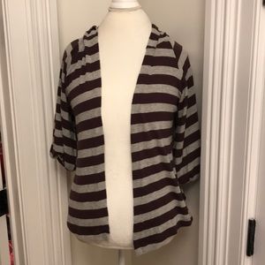 Brown and gray 3/4 length sweater